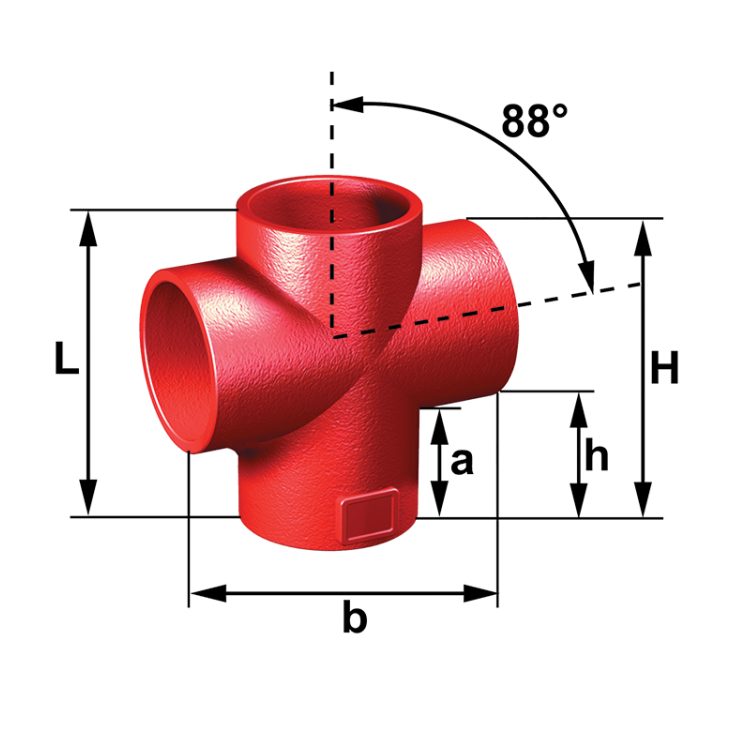Ensign Fittings - 87° Double Branch
