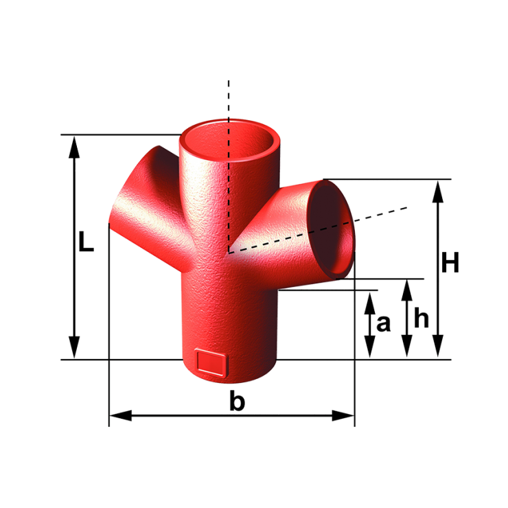 Ensign Fittings - 45° Right Angle Dble Branch
