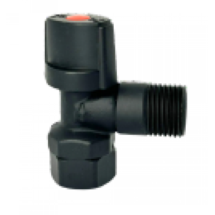 Matte Black Cistern Isolation Tap &frac14; Turn Standard Handle