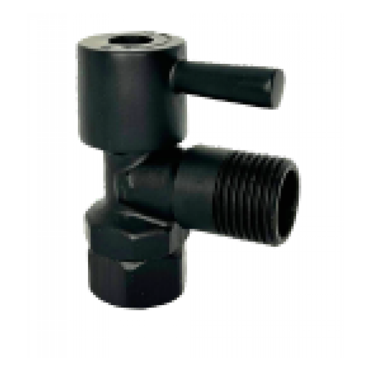 Matte Black Cistern Isolation Tap &frac14; Turn Pin Handle Single